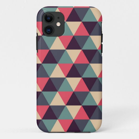 Blauwgroen en roze driehoekspatroon Case-Mate iPhone case (Achterkant)