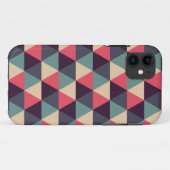 Blauwgroen en roze driehoekspatroon Case-Mate iPhone case (Achterkant (horizontaal))