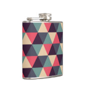 Blauwgroen en roze driehoekspatroon heupfles (Rechts)