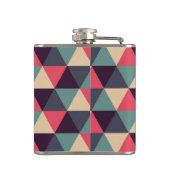 Blauwgroen en roze driehoekspatroon heupfles (Achterkant)