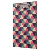 Blauwgroen en roze driehoekspatroon klembord (Links)