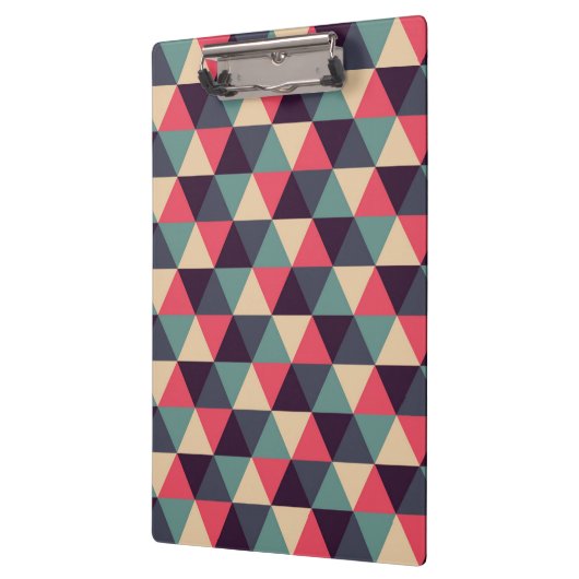 Blauwgroen en roze driehoekspatroon klembord (Links)