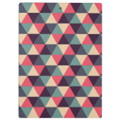 Blauwgroen en roze driehoekspatroon klembord (Achterkant)