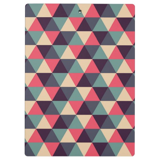 Blauwgroen en roze driehoekspatroon klembord (Achterkant)