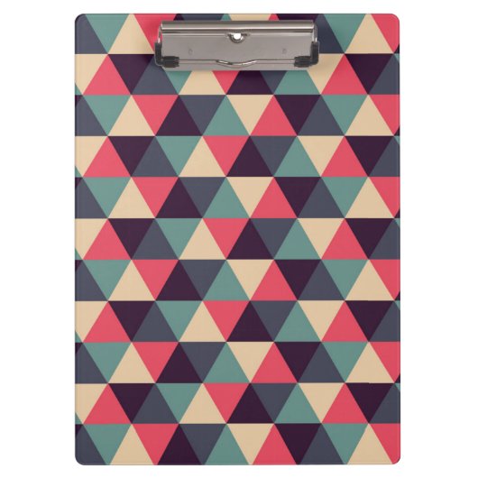 Blauwgroen en roze driehoekspatroon klembord (Voorkant)