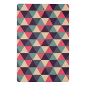 Blauwgroen en roze driehoekspatroon mini klembord (Achterkant)