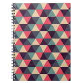 Blauwgroen en roze driehoekspatroon notitieboek (Voorkant)