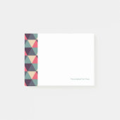 Blauwgroen en roze driehoekspatroon post-it® notes (Voorkant)