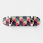 Blauwgroen en roze driehoekspatroon skateboard (Horizontaal)