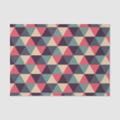 Blauwgroen en roze driehoekspatroon tissuepapier (Voorkant)