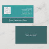 Blauwgroen en roze eenvoudig visitekaartje (Voorkant / Achterkant)