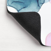 Blauwgroen en roze etheraal inktvisch gras muismat (Hoek)