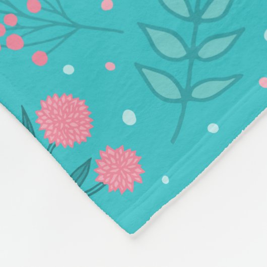 Blauwgroen en Roze Floral Jane Austen Pride en Pre Fleece Deken (Hoek)