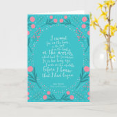 Blauwgroen en Roze Floral Jane Austen Pride en Pre Kaart (Gele Bloem)