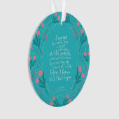Blauwgroen en Roze Floral Jane Austen Pride en Pre Ornament (voorkant)