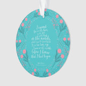 Blauwgroen en Roze Floral Jane Austen Pride en Pre Ornament (voorkant)