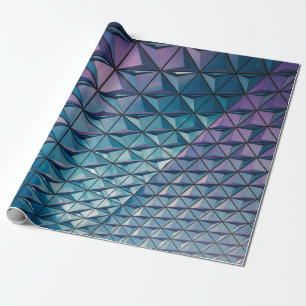 Blauwgroen en roze illustraties cadeaupapier