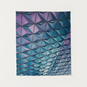 Blauwgroen en roze illustraties wandkleed