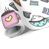 Blauwgroen en roze koffiekreeften cadeaupapier (Rol Hoek)