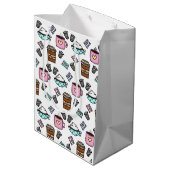 Blauwgroen en roze koffiekreeften medium cadeauzakje (Achterkant Gekanteld)