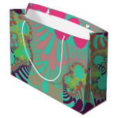 Blauwgroen en roze modus groot cadeauzakje (Achterkant Gekanteld)