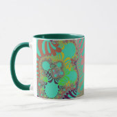 Blauwgroen en roze modus mok (Links)
