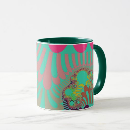 Blauwgroen en roze modus mok (Voorkant rechts)
