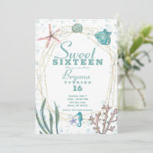 Blauwgroen en roze Onder het Zee Whimsical Sweet 1 Kaart (Staand voorkant)