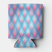 Blauwgroen en roze petaalpatroon blikjeskoeler (Voorkant)