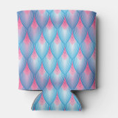 Blauwgroen en roze petaalpatroon blikjeskoeler (Achterkant)