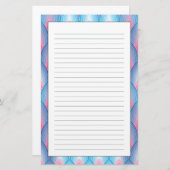 Blauwgroen en roze petaalpatroon briefpapier (Voorkant / Achterkant)