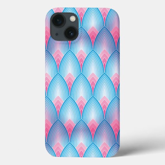 Blauwgroen en roze petaalpatroon Case-Mate iPhone case (Achterkant)