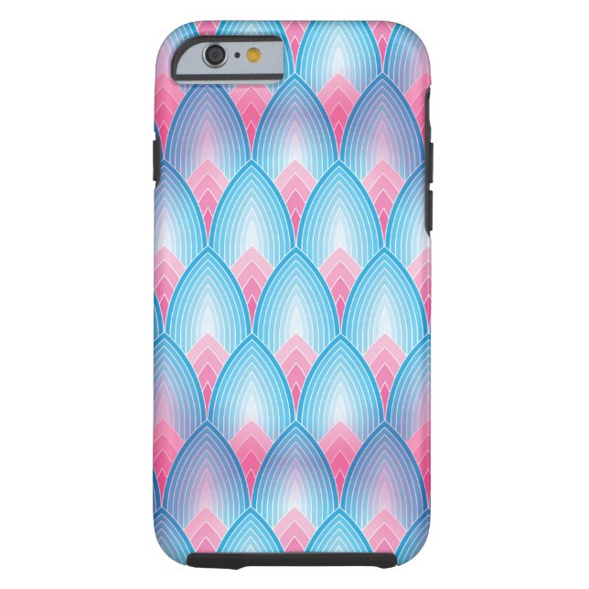 Blauwgroen en roze petaalpatroon Case-Mate iPhone case (Achterkant)