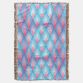 Blauwgroen en roze petaalpatroon deken (Voorkant Verticaal)