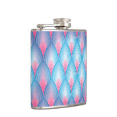 Blauwgroen en roze petaalpatroon heupfles (Rechts)