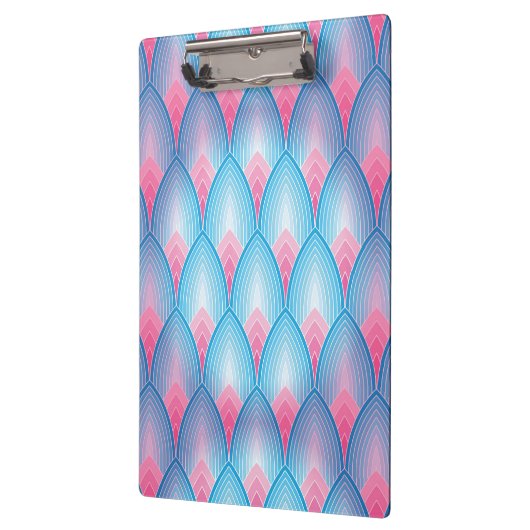 Blauwgroen en roze petaalpatroon klembord (Links)