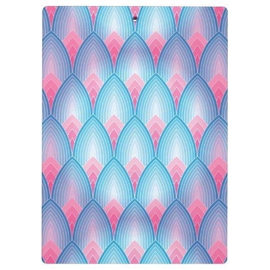 Blauwgroen en roze petaalpatroon klembord (Achterkant)