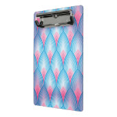 Blauwgroen en roze petaalpatroon mini klembord (Angled2)