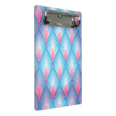 Blauwgroen en roze petaalpatroon mini klembord (Schuin)