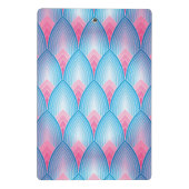 Blauwgroen en roze petaalpatroon mini klembord (Achterkant)