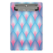 Blauwgroen en roze petaalpatroon mini klembord (Voorkant)