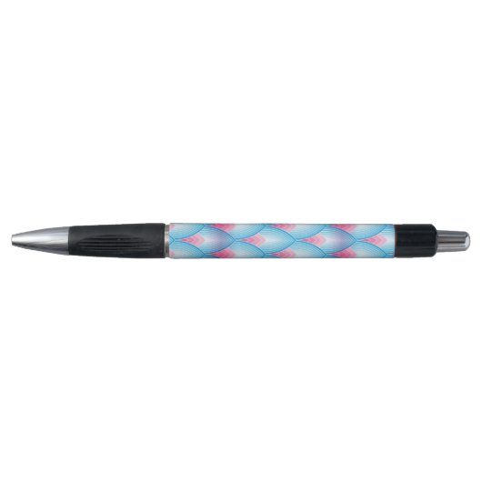 Blauwgroen en roze petaalpatroon pen (Voorkant)