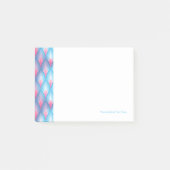 Blauwgroen en roze petaalpatroon post-it® notes (Voorkant)