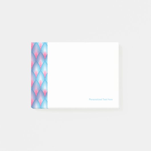 Blauwgroen en roze petaalpatroon post-it® notes (Voorkant)