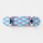 Blauwgroen en roze petaalpatroon skateboard (Horizontaal)