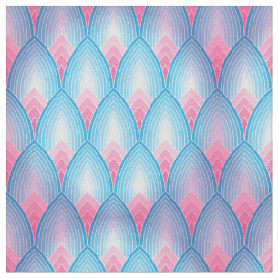 Blauwgroen en roze petaalpatroon stof