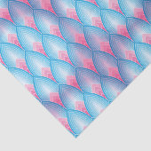 Blauwgroen en roze petaalpatroon tissuepapier (Detail)