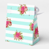 Blauwgroen en roze rozen Snoep Favor Bag Bedankdoosjes (Achterkant)