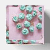 Blauwgroen en Roze Schattige Mini Cupcakes Bedankdoosjes (Bovenkant)