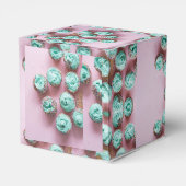 Blauwgroen en Roze Schattige Mini Cupcakes Bedankdoosjes (Achterkant)